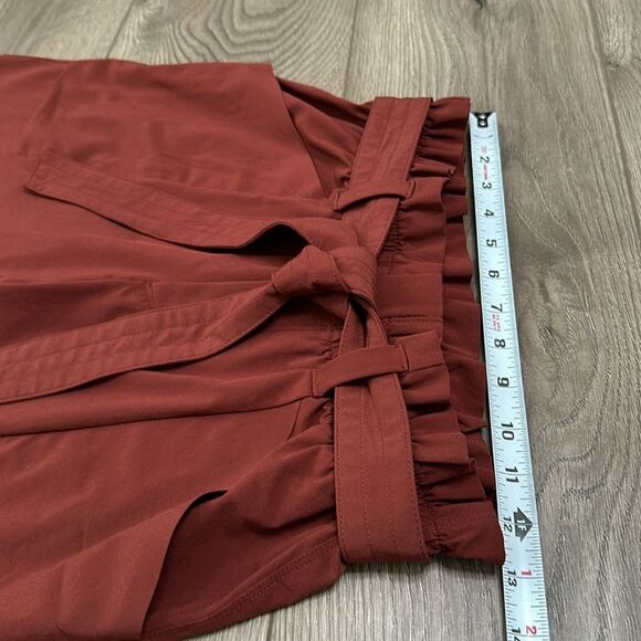 Athleta Skyline Belted Paperbag High Rise Red Ankle Pants Size 0 - Picture 7 of 12